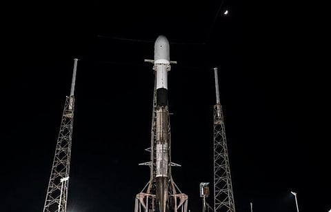 Falcon 9 is vertical on pad 40 in Florida ahead of launch (Photo | SpaceX @ Twitter)