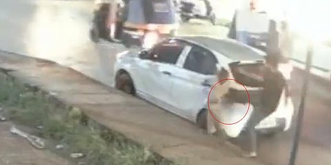 CCTV footage of Shihsad kicking the child.