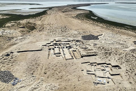 Handout photo from the Department of Archaeology and Tourism of Umm al-Quwain shows an ancient Christian monastery uncovered on Siniyah Island. (Photo | AP)