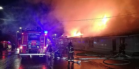 Russia emergency officials said the fire killed multiple people in Kostroma, north of Moscow.(Photo | AP)