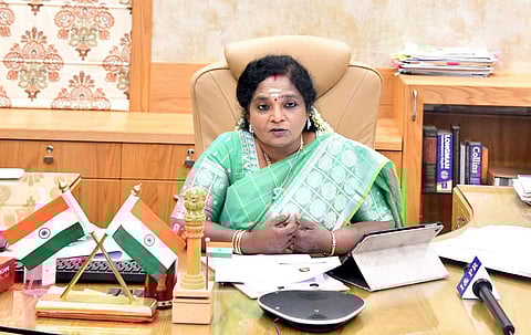 Telangana Governor Tamilisai Soundararajan at  Raj Bhavan. (File | Express)