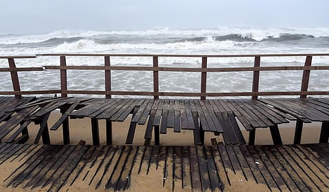 The ramp which was inaugurated only recently on November 27, was constructed at a cost of Rs 1.14 crores and was made of babool, red meranti and Brazilian wood. (Photo | R Satish Babu, EPS)