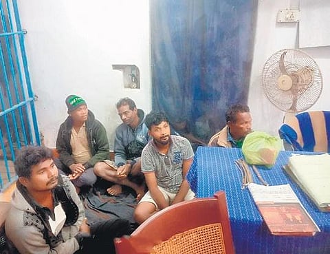 The accused at Sadar police station