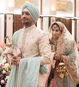 The couple had a traditional Sikh wedding. (Photo | Twitter)