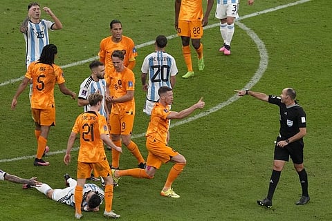 Lionel Messi lashed out at the referee after Argentina's quarterfinal clash against Netherlands. Referee Antonio Mateu Lahoz, who dished out as many as 18 yellow cards during that particular contest,
