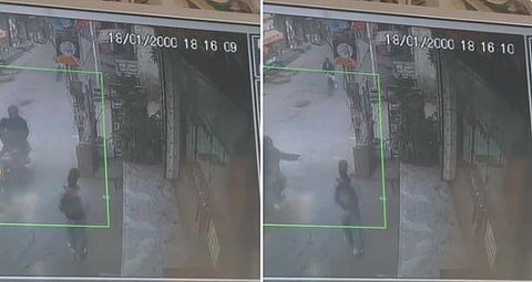 A screengrab from the CCTV footage of the acid attack on minor girl in Delhi (Photo | ANI Twitter)