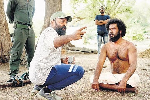 Director Rafiq Ismail in a working still from Rathasaatchi.