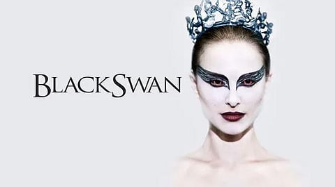 Poster of the 2010 psychological horror film 'Black Swan' starring Natalie Portman in the lead role. (Photo | Disney+ Plus Hotstar website)