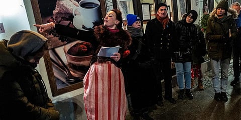 Sex worker and sex workers' rights advocate Emma Pankhurst (alias) conducts a tour of Berlin's historical red light district on December 1, 2022. (Photo | AFP)