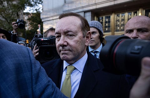 Kevin Spacey leaves United Sates District Court for the Southern District of New York on October 20. (Photo | AFP)