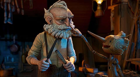A still from Guillermo Del Toro’s Pinocchio starring Gregory Mann as Pinocchio. (Photo | Netflix)