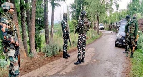Protest broke out in Rajouri after two locals were found dead and another injured outside an army camp. (Photo | ANI Twitter)