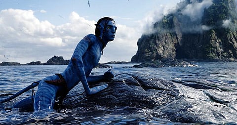 This image released by 20th Century Studios shows Britain Dalton, as Lo'ak, in a scene from 'Avatar: The Way of Water.' (Photo | 20th Century Studios via AP)