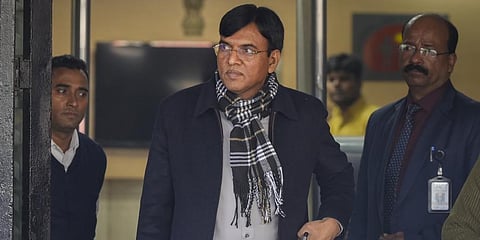 Union Health Minister Mansukh Mandaviya arrives to hold a meeting with senior officials and experts on the COVID-19 situation in New Delhi. (Photo | PTI)