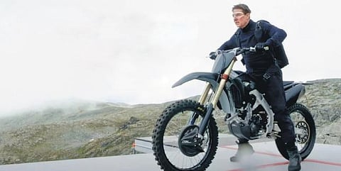 A still from 'Mission: Impossible 7' starring Tom Cruise as Ethan Hunt.