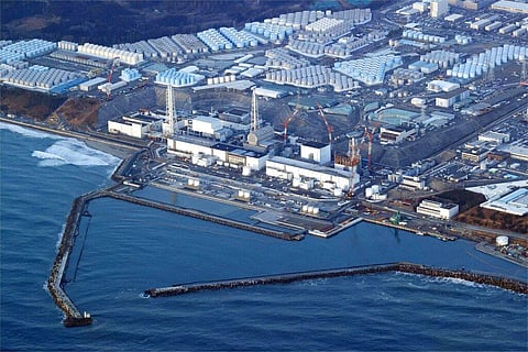 This aerial photo shows the Fukushima Daiichi nuclear power plant in Okuma town, Fukushima prefecture, north of Tokyo, on March 17, 2022. (Photo | AP)