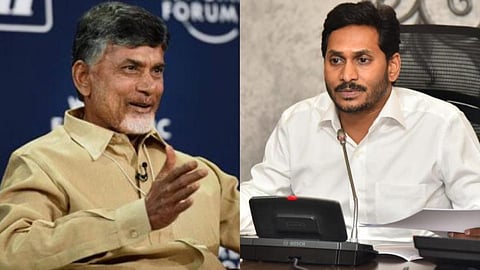 Andhra Pradesh CM N Chandrababu Naidu, (L), and YSRCP president YS Jagan Mohan Reddy. 