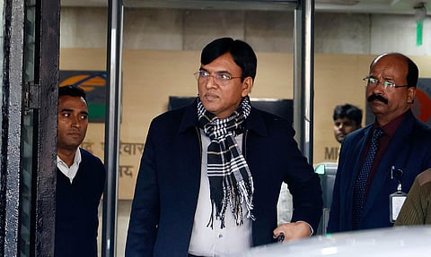 Union Health Minister Mansukh Mandaviya arrives for a meeting on COVID-19 situation at Health ministry in New Delhi. (Photo | Shekhar Yadav, EPS)