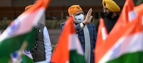 Prime Minister Narendra Modi  during 'Veer Baal Diwas' programme in New Delhi. (Photo | Shekhar Yadav, EPS)