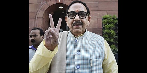 Union Minister Mahendra Nath Pandey at the Parliament in New Delhi. (File Photo | PTI)