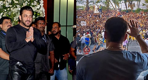 Actor Salman Khan greets fans on his 57th birthday on December 27, 2022. (Photos | ANI/PTI)