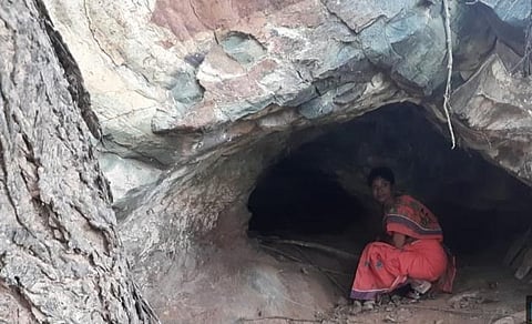 Kandula Savitri, a history lecturer, who discovered a hill cave of early man near the famous Bhairavakona temple I Express