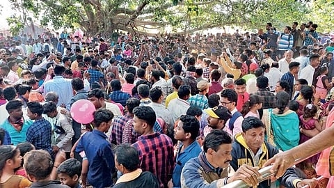 The crowd of devotees during Sulia Jatra on Tuesday | Express