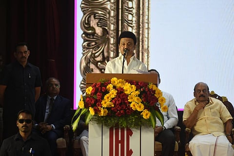 Tamil Nadu Chief Minister MK Stalin speaks at an event in Chennai. (File Photo | Ashwin Prasath, EPS)