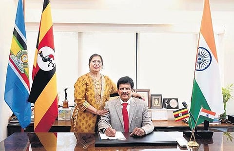 Vinod Saraogi at the newly inaugurated Ugandan Consulate