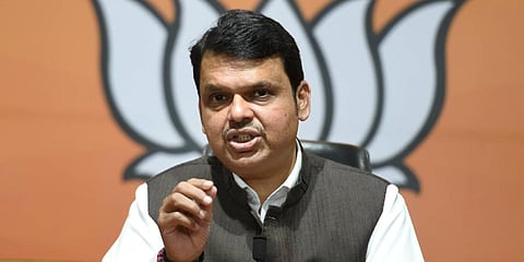 Maharashtra deputy CM and BJP leader Devendra Fadnavis addresses a press conference. (File Photo | PTI)