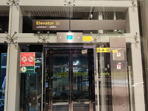 The word Elevator literally written in Kannada at the airport has caused controversy online