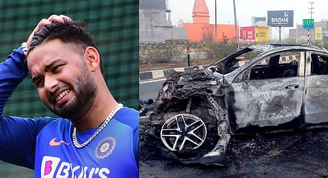 Cricketer Rishabh Pant suffered multiple injuries when his car collided with a road divider on the Delhi-Dehradun highway, on December 30, 2022. (Photos | PTI)