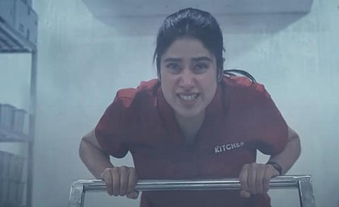 Janhvi Kapoor in a still from the survivalist-thriller 'Mili'. (Photo | YouTube screengrab)