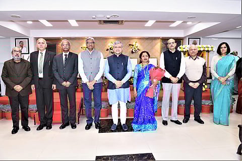 Union Railway Minister Ashwini Vaishnaw at farewell function of railway officials. (Photo | Special Arrangment)