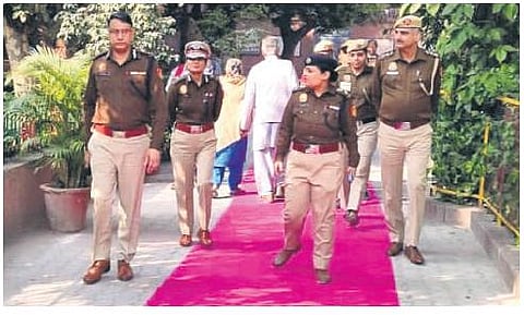 Police deployed at polling stations to maintain peace during the MCD poll | express