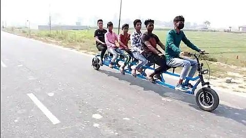 Innovation on a dozen wheels by ITI-trained diploma engineer in electricals,  Asad Abdullah. (Photo | EPS)