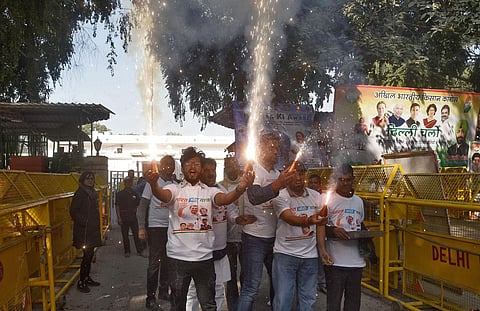 The Congress on Thursday wrested Himachal Pradesh from the BJP as it crossed the majority mark of 35 seats in the 68-member Assembly in the hill state which maintained its tradition of not voting any incumbent government to power since 1985. (Photo | Parveen negi, EPS)