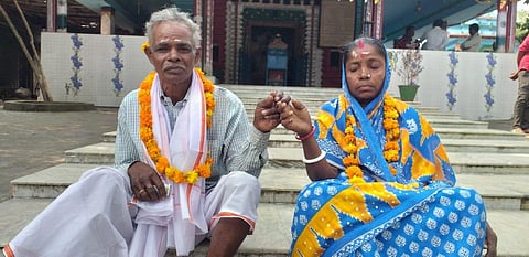 Saktipada Mishra and Tejaswini Mandal after their marriage | Express