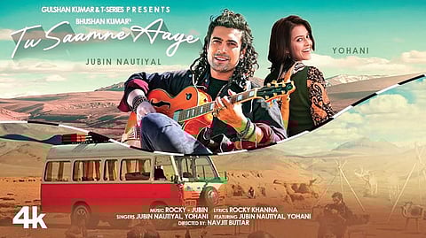Poster of Yohani new single 'Tu Saamne Aaye' with Jubin Nautiyal