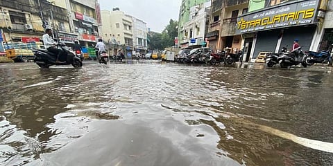 water logging at Royapettah after the last night rain, in chennai on Friday. (Express Photo | R. Satish Babu)