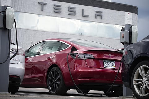 A 2021 Model 3 Tesla sedan (Photo | AP)