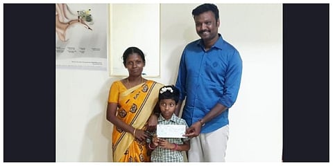 Martia, hailing from Alambadi in Lalgudi taluk, was diagnosed with a hearing problem when she was two years old. (File photo)