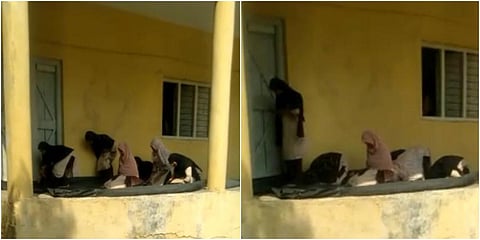 As many as six students of Class 6 offered Namaz in school premises on Friday.