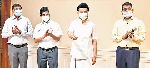 Chief Minister MK Stalin inaugurates the next phase of excavations at Keezhadi and its cluster villagers and Maligaimedu through video conference on Friday | Express