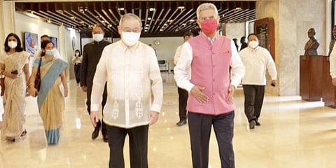 Secretary of Foreign Affairs of the Philippines Teodoro L Locsin with Minister S Jaishankar.(Photo | AP)