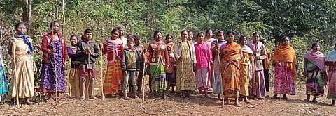 Saviours of the forest in West Singhbhum district’s Mahishgeda village. (Photo | EPS)