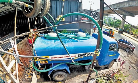A private potable water distributor sourcing water from a well near Kalamassery. Private agencies charge C30 for 1,000 litres of water, whereas KWA charges C60 | Albin Mathew