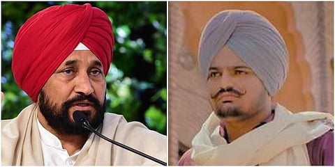 Punjab Chief Minister Charanjit Singh Channi (L) and singer Sidhu Moosewala (Photo| PTI and YouTube screengrab)