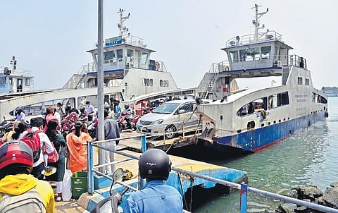 Ro-Ro commuters are in trouble as one of its services, Sethusagar 2 was dry docked at Cochin Shipyard on Monday| Albin Mathew