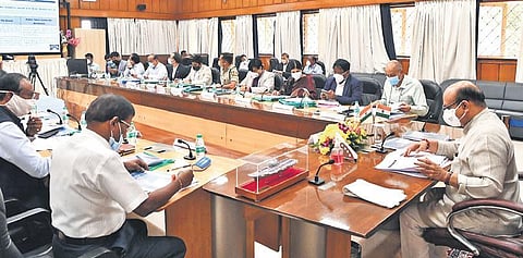 Chief Minister Basavaraj Bommai holds a meeting on water resources in Bengaluru on Tuesday